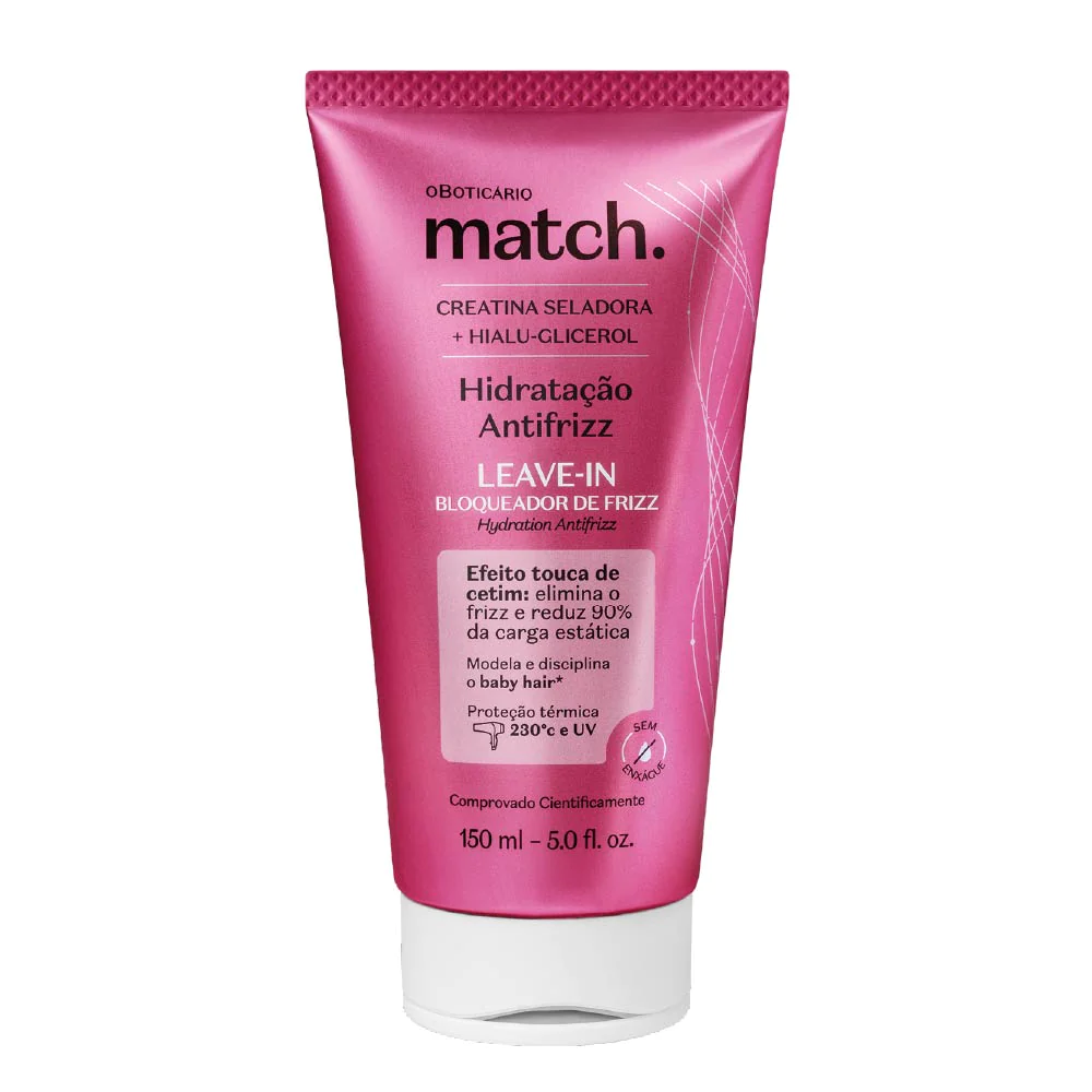 O BOTICARIO MATCH LEAVE-IN HIDRATAÇÃO ANTIFRIZZ 150ml