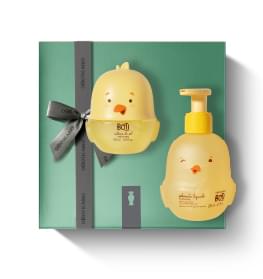 Kit Presente Boti Baby I BOTI BABY SAB LIQ CABELO E CORP 200ml BOTI BABY COL SOL 100ml Caixa Regular 2021 Papel Seda Laços Cinza Saco M Regular 2021