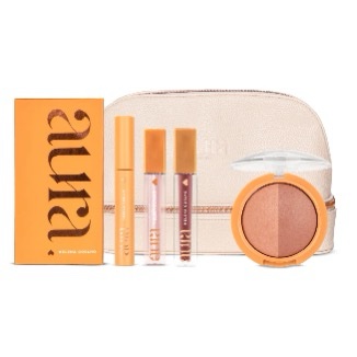 KIT AURA GLOW ICON,
- Paleta de Sombras Aura By Helena Coelho, 10,4g
- Máscara de Pestanas Aura By Helena Coelho, 12ml
- Duo Blush Tan-Tastic Aura By Helena Coelho
- Gloss Boss Aura By Helena Coelho
- Batom Líquido Truffle Aura By Helena Coelho
- Necessaire Off White Aura By Helena Coelho
- Saco Médio Aura