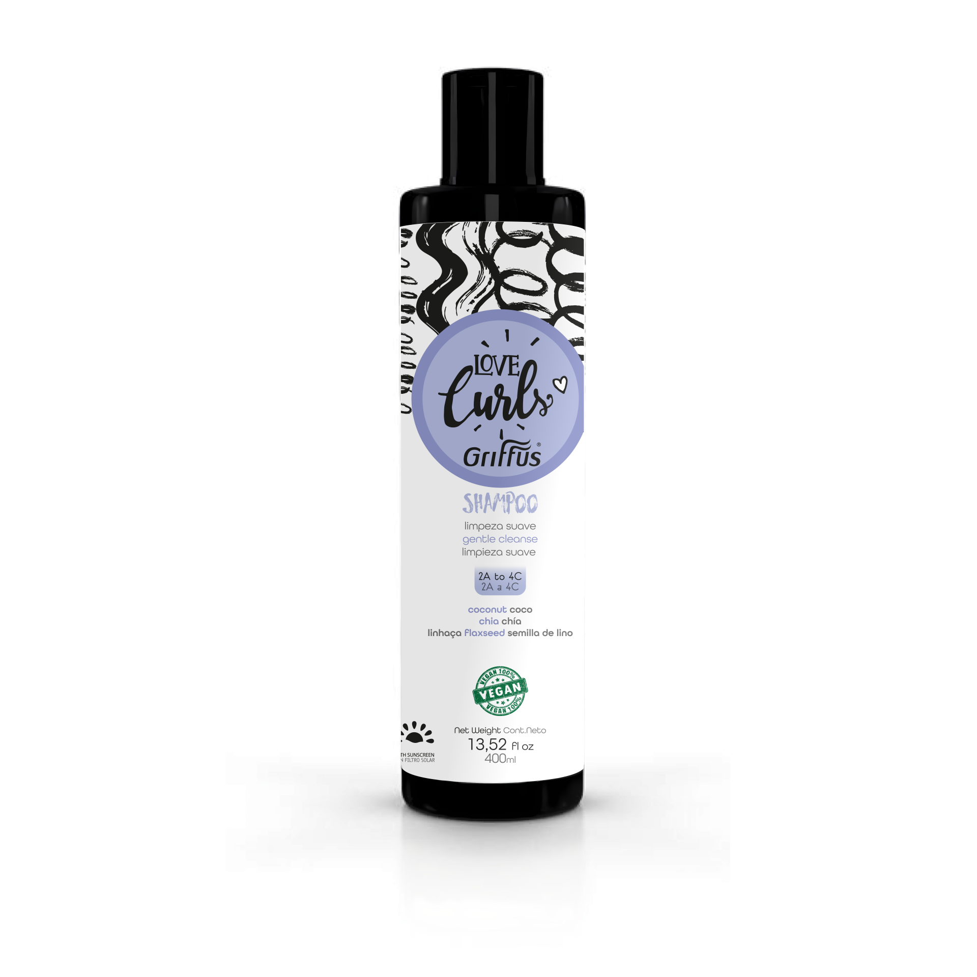 Griffus Shampoo Limpeza Suave (2A-4C) LOVE CURLS 400 ml